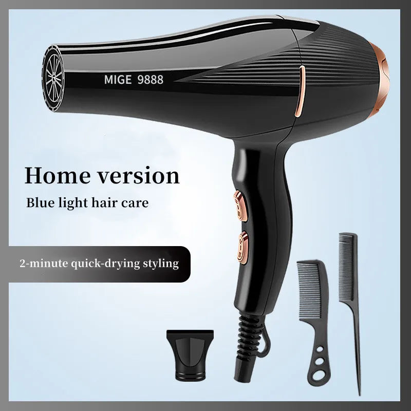 Fashionable High-Speed Hair Dryer  High-Power Quick Drying Hair Care Silent Home Hair Salon Tools Buy 1 Get 6 Free