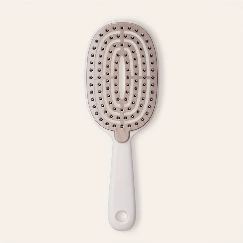 Quick Easy Clean Detangler Hairbrush - Retractable Comb with Self-Cleaning Nylon Bristles, Gentle Detangling & Hair Removal