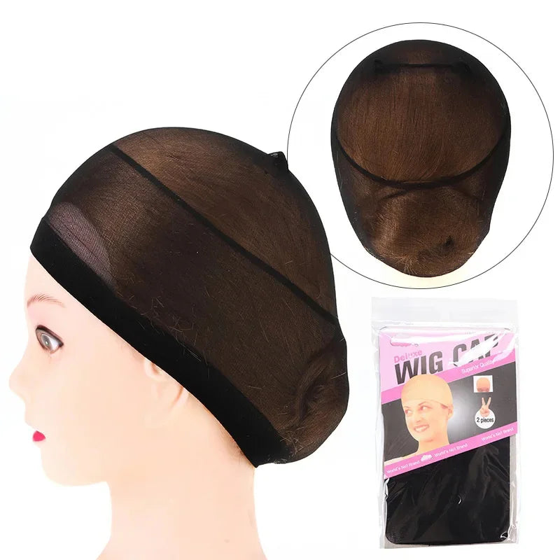 2 Pieces/ Cheap Hair New Stocking Cap For Wigs Net For Wigs Bald Cap Nylon Stocking Wig Cap Stretchy