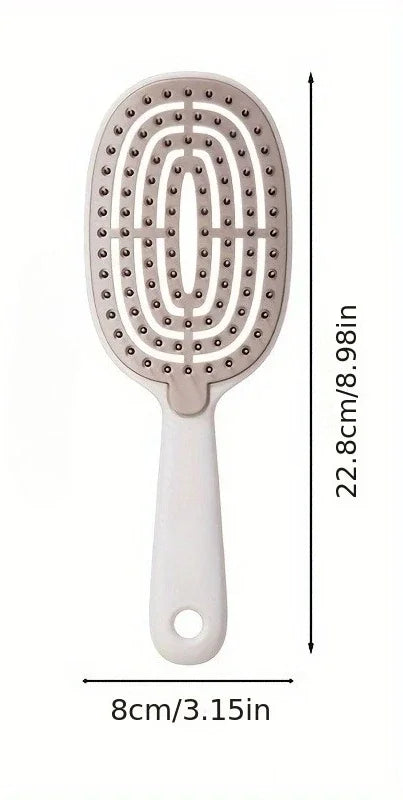 Quick Easy Clean Detangler Hairbrush - Retractable Comb with Self-Cleaning Nylon Bristles, Gentle Detangling & Hair Removal