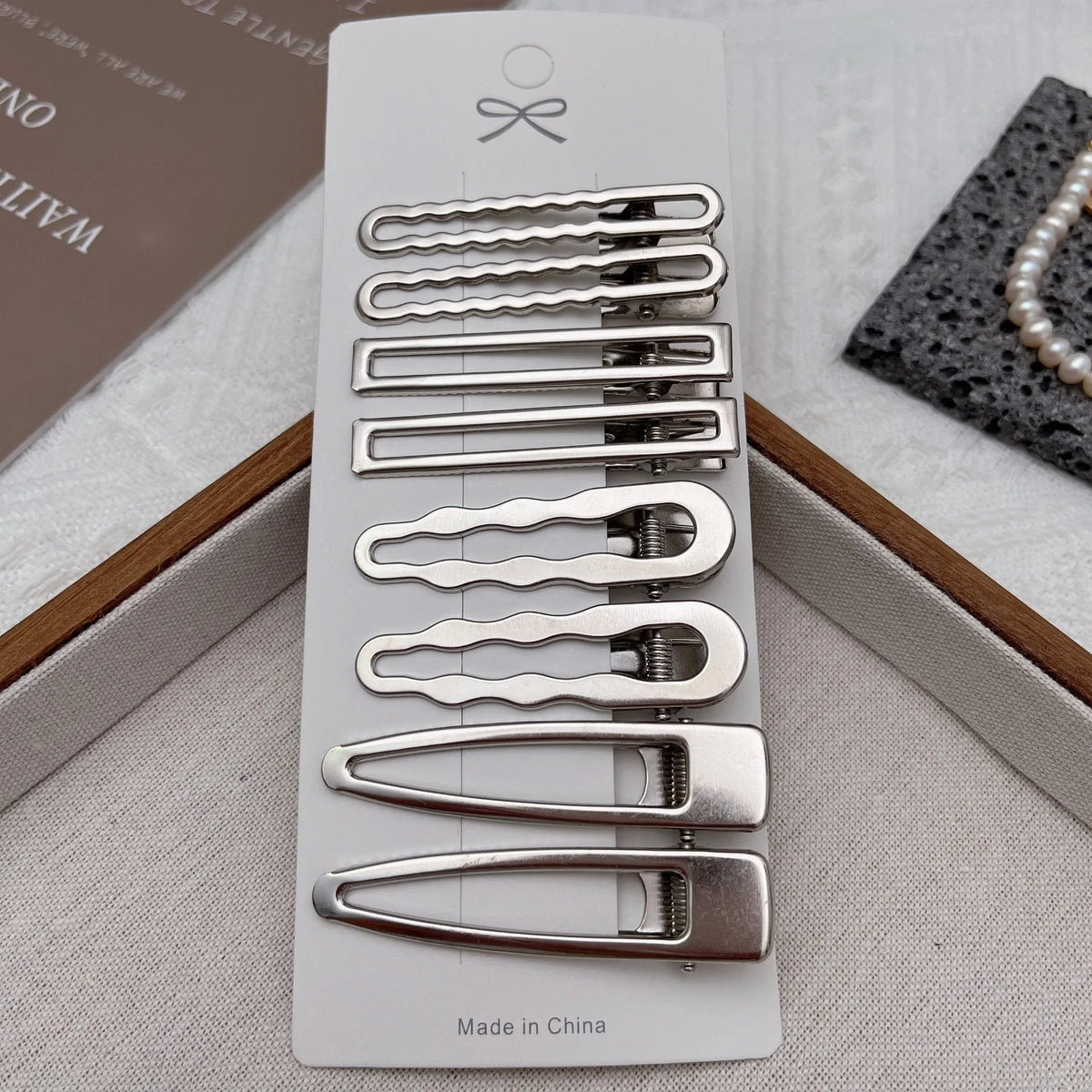 8PCS Metal Hair Clips Side Broken Hair Bangs Hair Cards Spice Girls Hair Accessories Silver Bangs Clip Set Side Clip One Word Cl