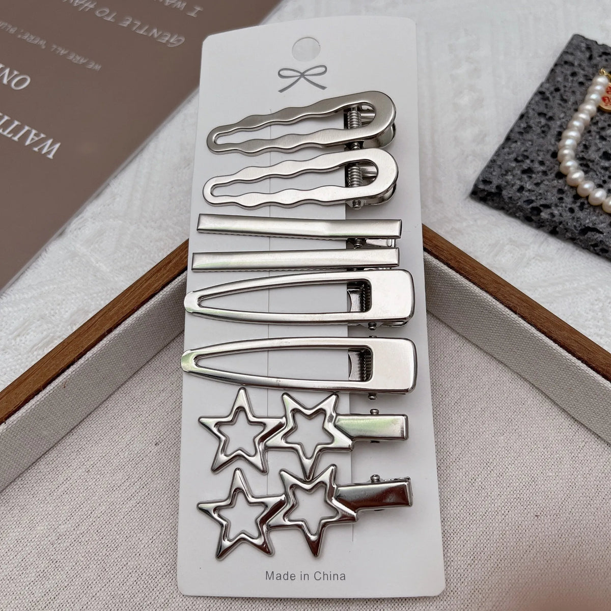 8PCS Metal Hair Clips Side Broken Hair Bangs Hair Cards Spice Girls Hair Accessories Silver Bangs Clip Set Side Clip One Word Cl