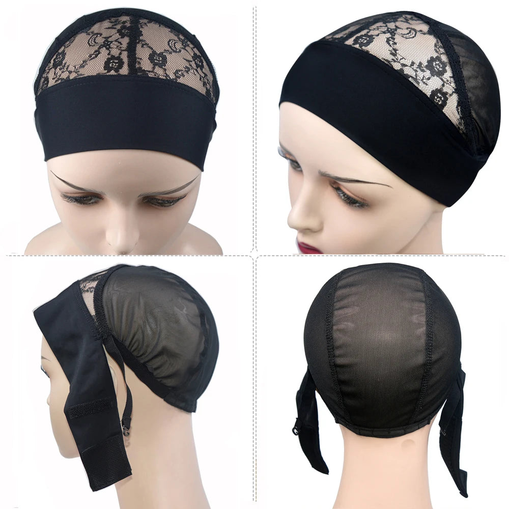 1 Piece Mesh Wig Cap with Adjustable Headband Wig Cap Wig Grip Cap for Making Wigs