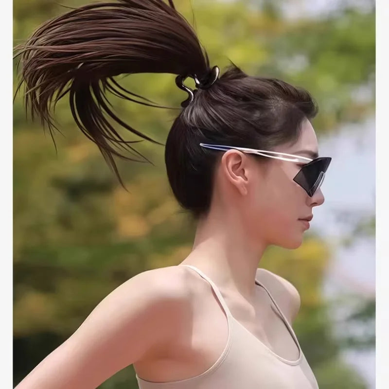 2 New Elegant Curved Hairpins for Women with High Ponytail, Designed for the Back of the Head