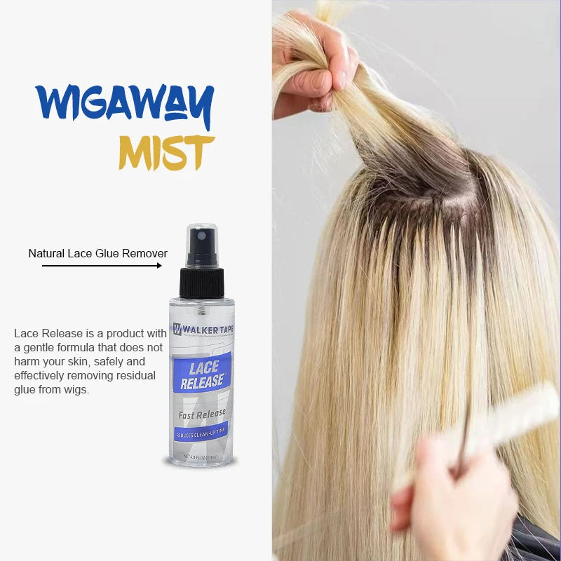 Hair Extension Glue Remover Spray, Gentle Adhesive Remover for Wigs & Hair Wefts, Easy Clean No Residue, Safe for Scalp & Hair