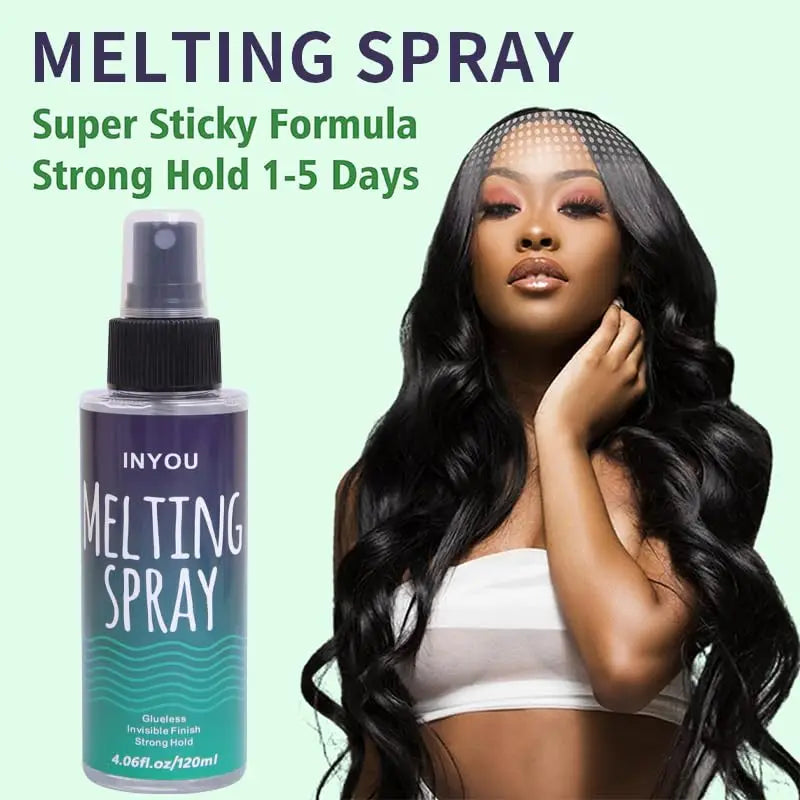 120MLLace Melting and Holding Spray Adhesives Remover Glue-Less Hair Adhesive for Wig Strong Natural Finishing Hold with Control
