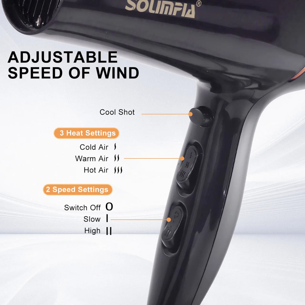 6-Level Professional Hair Dryer Salon Industrial Grade Quick Drying High Temperature Hair Styling Tool Barbecue for Home