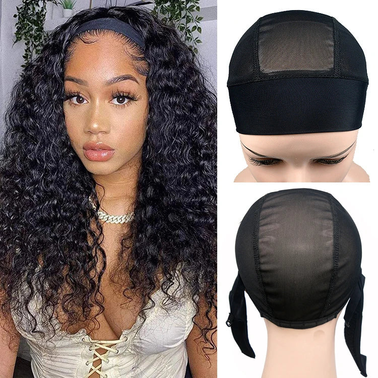 1 Piece Mesh Wig Cap with Adjustable Headband Wig Cap Wig Grip Cap for Making Wigs