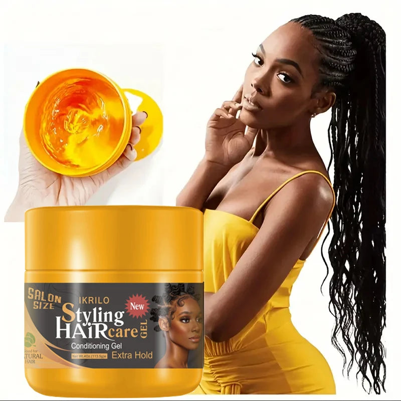Hair Styling Gel-Strong Hold Hair Gel for Men, Women, 24H Non-Sticky, No Flake, Extreme Shine, Styling Fragmented Hair, Braid Ge