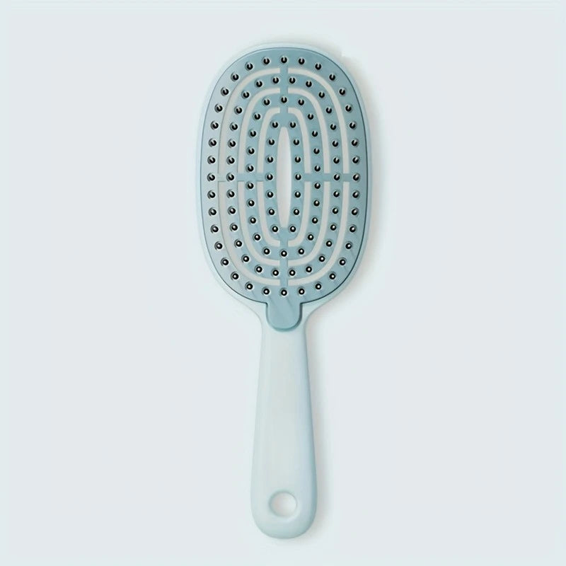Quick Easy Clean Detangler Hairbrush - Retractable Comb with Self-Cleaning Nylon Bristles, Gentle Detangling & Hair Removal