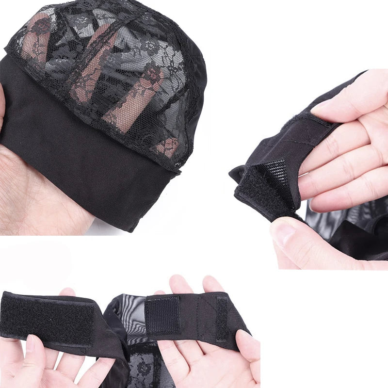 1 Piece Mesh Wig Cap with Adjustable Headband Wig Cap Wig Grip Cap for Making Wigs