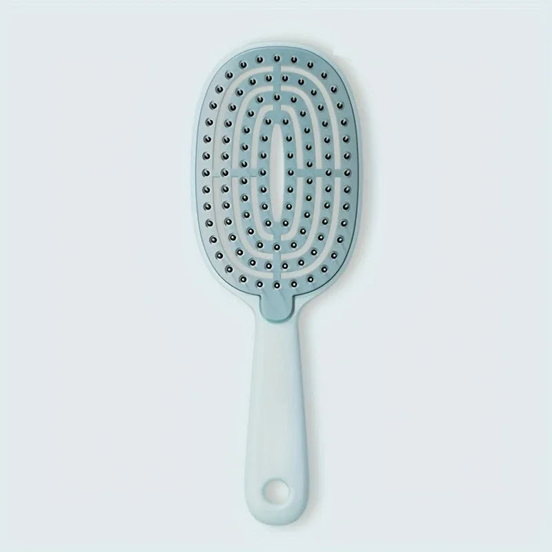 Quick Easy Clean Detangler Hairbrush - Retractable Comb with Self-Cleaning Nylon Bristles, Gentle Detangling & Hair Removal