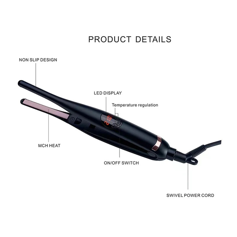 2 in 1 Flat Iron Hair Straightener Hair Curler Professional Ceramic Flat Iron For Short Hair Women And Men Beard Straightener