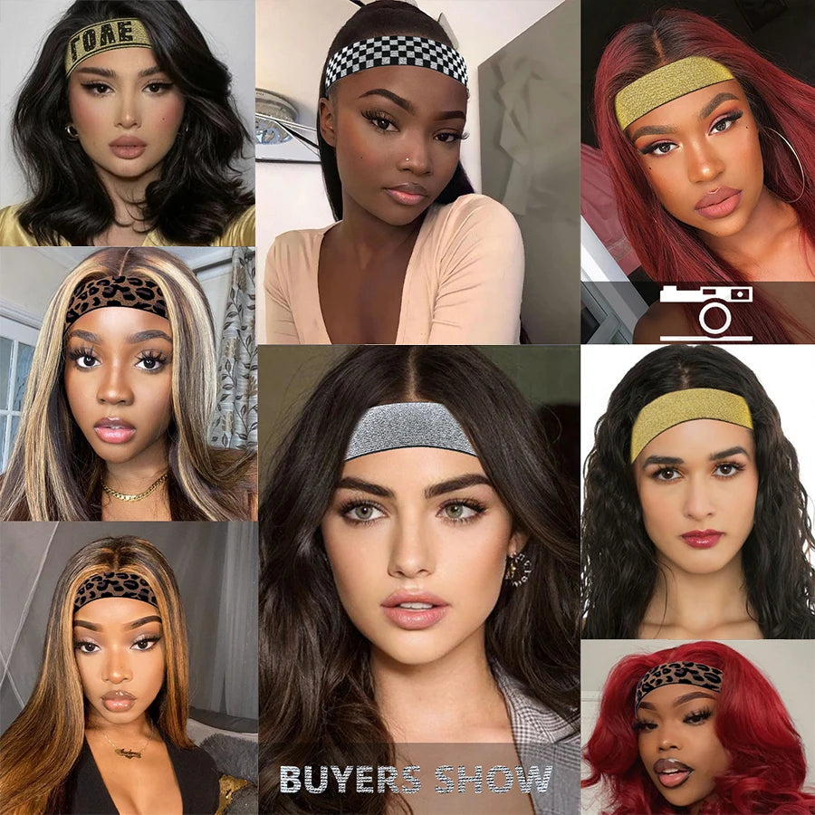 1Pcs Elastic Band For Wig Headband With Magictape Lace Melting Band To Lay Edges Baby Hair Edge Adjustable Wig Melt Bands