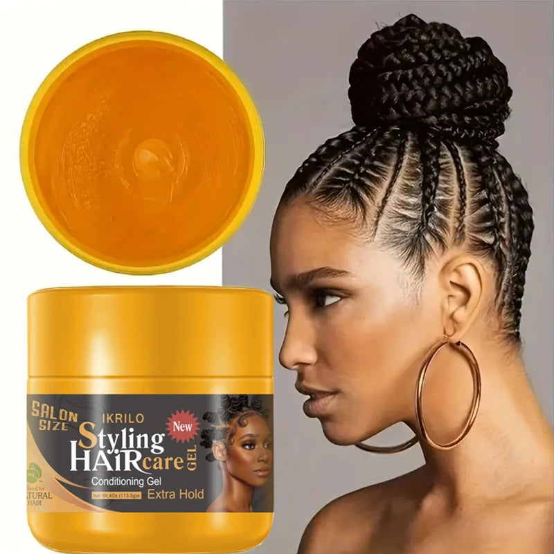 Hair Styling Gel-Strong Hold Hair Gel for Men, Women, 24H Non-Sticky, No Flake, Extreme Shine, Styling Fragmented Hair, Braid Ge