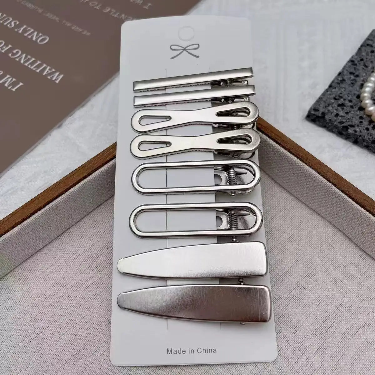 8PCS Metal Hair Clips Side Broken Hair Bangs Hair Cards Spice Girls Hair Accessories Silver Bangs Clip Set Side Clip One Word Cl