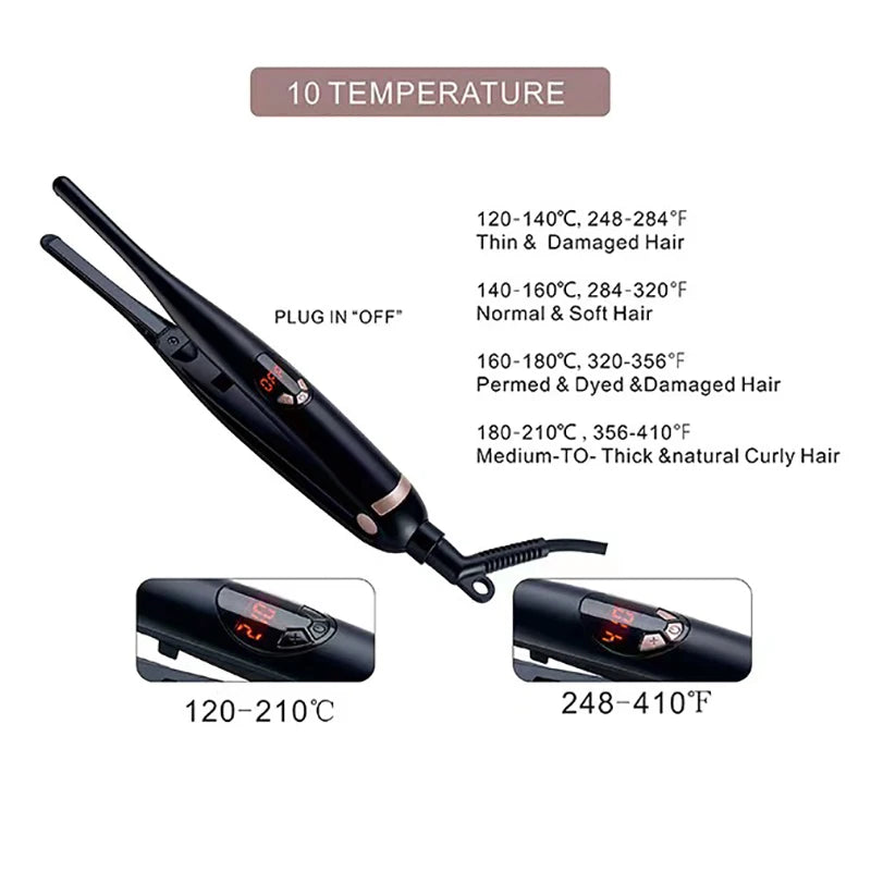 2 in 1 Flat Iron Hair Straightener Hair Curler Professional Ceramic Flat Iron For Short Hair Women And Men Beard Straightener