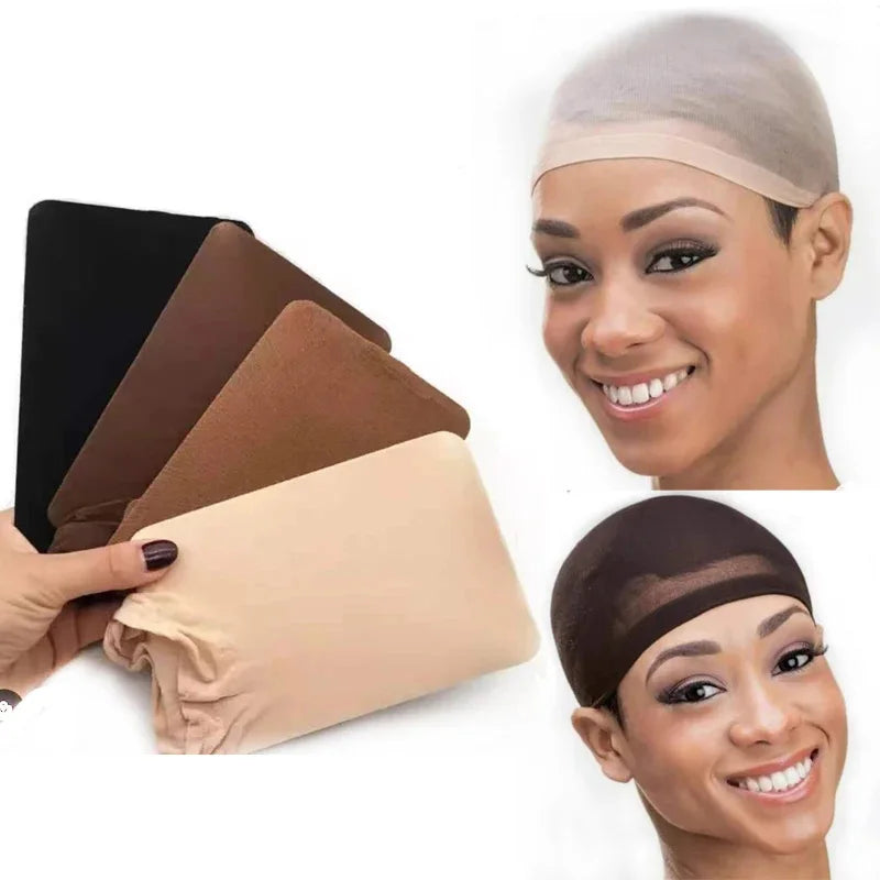 2 Pieces/ Cheap Hair New Stocking Cap For Wigs Net For Wigs Bald Cap Nylon Stocking Wig Cap Stretchy